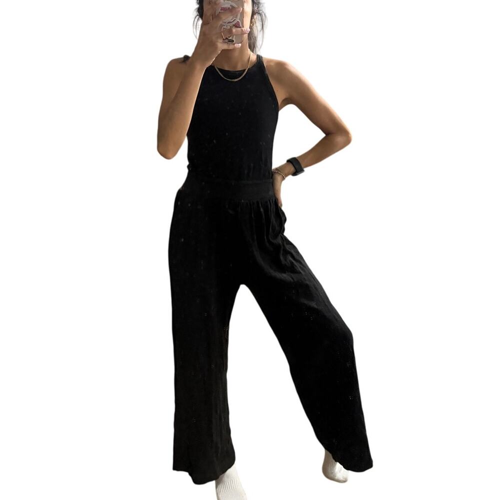 ATM Slub Jersey Sleeveless Jumpsuit‎ Black Size XS